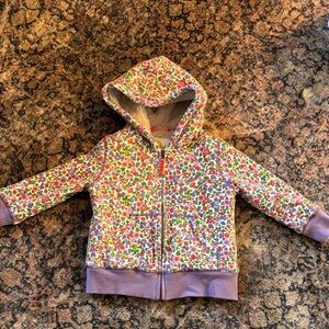 Mini boden fur lined full zip hoodie 4-5y